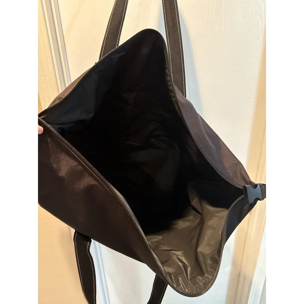 Costco Wholesale Black Canvas Tote Bag Zippered Large Carryall
